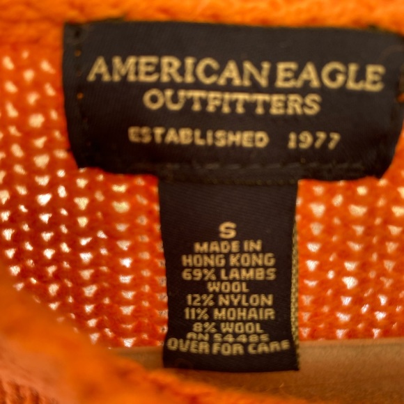 RARE 2000s AEO FAIR ISLE LAMBSWOOL KNIT SWEATER RARE ORANGE OMBRÉ ⭐️⭐️⭐️⭐️⭐️ - Picture 5 of 9